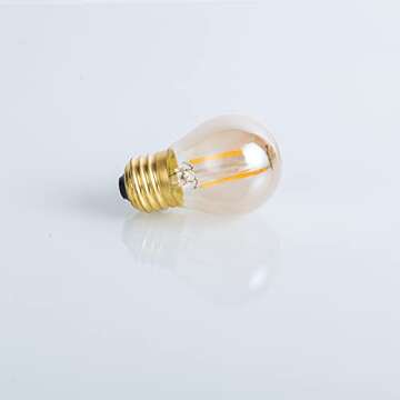 Beonllay Vintage Amber Light Bulbs 25 watt Equivalent Dimmable E26 LED Bulb 2500K Warm Light, 2W LED Globe Edison Decorative Light Bulb, 6 Pack