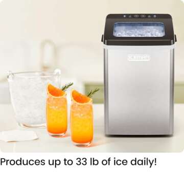 Iceman Pebble Ice Machine: Chewable Pellet Ice Maker – 33 lbs/Day