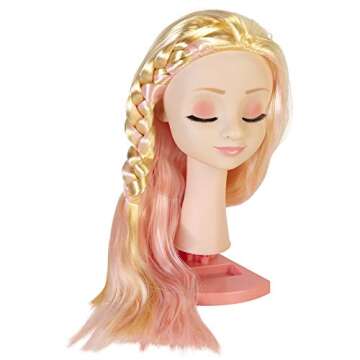 CGH Cute Girls Hairstyles Styling Head - Straight Blonde Hair