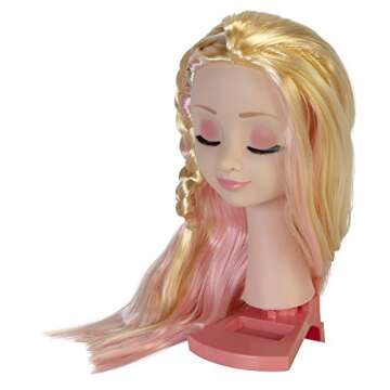 CGH Cute Girls Hairstyles Styling Head - Straight Blonde Hair