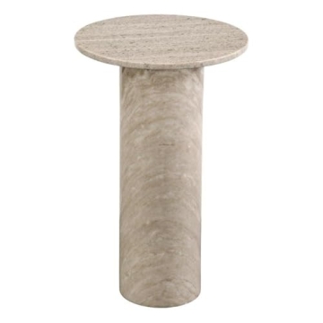 Bassett Mirror Company Claude Accent Table in Gray Marble – Modern Minimalist Design