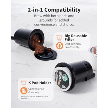 KIDISLE Hot & Iced Coffee Maker with Reusable Filter