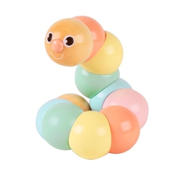 Classic World 54235 Pastel Twist Caterpillar - Eco-Friendly Wooden Toy for Kids