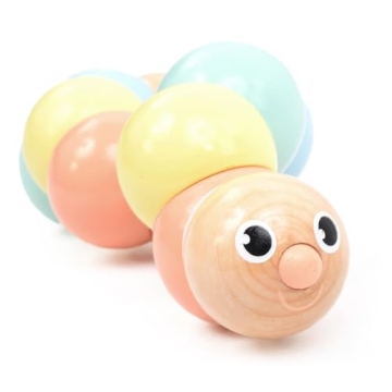 Eco-Friendly Pastel Twist Caterpillar Wooden Toy for Kids