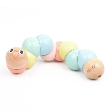 Eco-Friendly Pastel Twist Caterpillar Wooden Toy for Kids