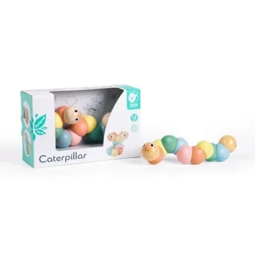 Eco-Friendly Pastel Twist Caterpillar Wooden Toy for Kids