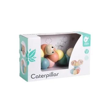 Eco-Friendly Pastel Twist Caterpillar Wooden Toy for Kids