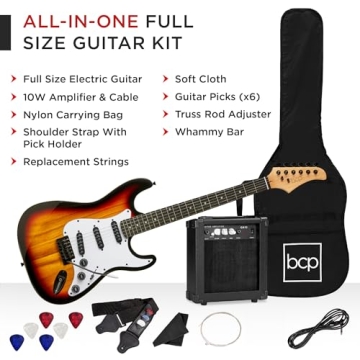 Beginner Electric Guitar Starter Kit - 39in Full Size