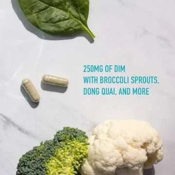 DIM Supplement Complex 250 mg | Estrogen Balance for Women | Hormone Menopause Relief, Hot Flashes & Night Sweats, & Estrogen Metabolism Support Supplements with Dong Quai | Gluten-Free | 60 Ct