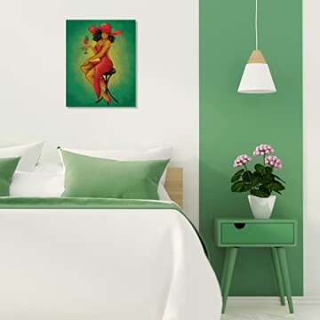 Nuberlic 8x10 Canvas Painting Kit Pre Drawn Canvas for Painting Birthday Gift Elegant Lady Theme Painting Kit DIY Adult Sip and Paint Party Favor Mother's Day Gift