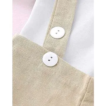 bilison Baby Boy Clothes Gentleman Bowtie Romper and Overalls Suspenders Pants Wedding Tuxedo Outfits(beige,0-6m)