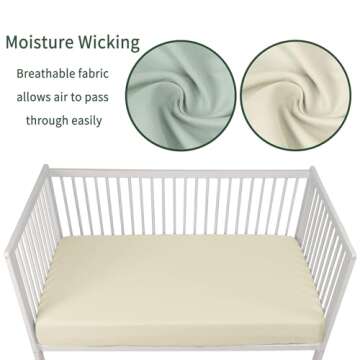 GUNTAIL Baby Crib Sheets for Boys Girls, 2 Pack Fitted Crib Sheet for Standard Crib and Toddler Mattress, Soft Microfiber Baby Sheet 52x28x8in (Brown & Green)