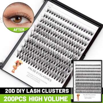 Bodermincer Large Tray 20D Cluster 0.07C - Mixed Lashes, Natural Look