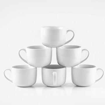 Amuse- Professional Barista Jumbo Cozy Mug for Coffee, Tea, Cocoa, Latte and Soup- Set of 6-16 oz