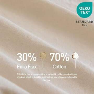 Simple&Opulence Belgian Linen Sheet Set - Luxurious Soft Bedding for King Size