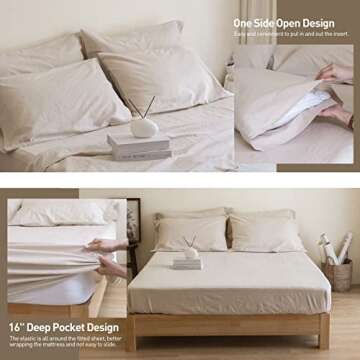 Belgian Linen Sheet Set Soft Bedding King Size