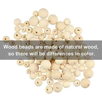 1000 Pcs Wooden Beads Natural Unfinished Wood Beads for Crafts, 7 Sizes Beads for Jewelry Making, Garland, Home/Farmhouse Decor and DIY - 6mm, 8mm, 10 mm, 12 mm, 14mm, 16mm, 20mm