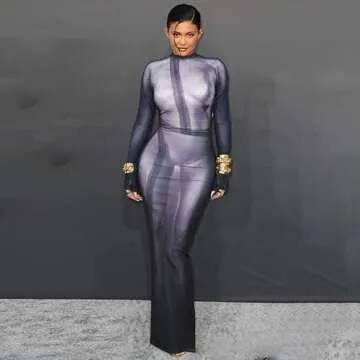 Y2K 3D Body Print Maxi Sexy Dress Women Aesthetic Long Sleeve Unique Sexy Body-Shaping Robe Party Cl...