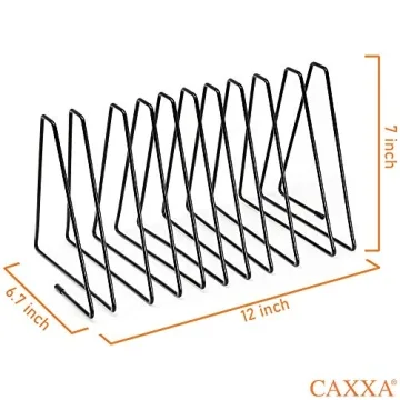 CAXXA Expandable 10 Slot Triangle Bookshelf for Organizing