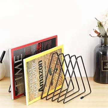 CAXXA Expandable 10 Slot Triangle Bookshelf for Organizing