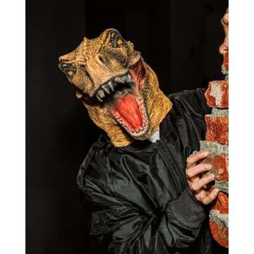 CreepyParty Dinosaur Head Mask Novelty Halloween Costume Party Animal Jurassic Full Head Latex Mask