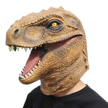 CreepyParty Dinosaur Head Mask Novelty Halloween Costume Party Animal Jurassic Full Head Latex Mask