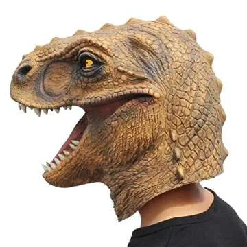 CreepyParty Dinosaur Head Mask Novelty Halloween Costume Party Animal Jurassic Full Head Latex Mask