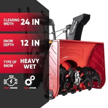 PowerSmart 24-Inch Gas Snow Blower with Electric Start