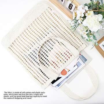 hatisan Crochet Tote Bag for Women Tote Bag Aesthetic Crochet Beach Bag Hobo Bag Hippie Bag Summer Bag(B-Beige)
