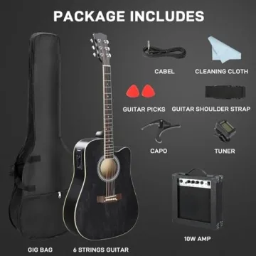 Ktaxon Acoustic Electric Guitar Kit with Amp & Accessories