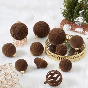 Elegant 30pcs Velvet Christmas Ball Ornaments Set