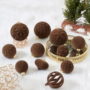 Elegant 30pcs Velvet Christmas Ball Ornaments Set