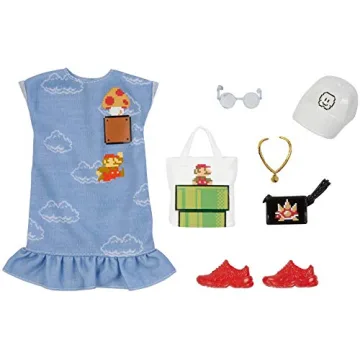 Barbie Super Mario Fashion Pack: Dress & Accessories for Imaginative Play