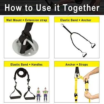 DOHOO Bodyweight Resistance Trainer Kit, Powerlifting Strength Training Straps for Home Gym Outdoor ...