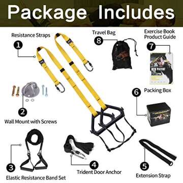 DOHOO Bodyweight Resistance Trainer Kit, Powerlifting Strength Training Straps for Home Gym Outdoor Fitness Training Set