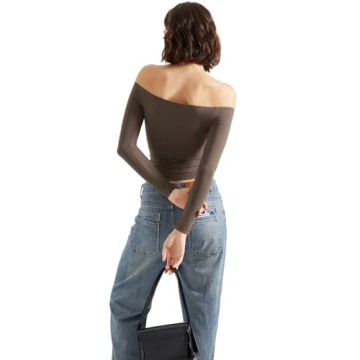 Fashionable Off The Shoulder Fitted Long Sleeve Shirt