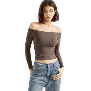 Fashionable Off The Shoulder Fitted Long Sleeve Shirt