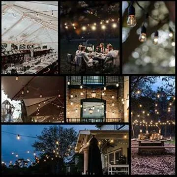 Visther 24-Pack String Light Bulbs, S14 Outdoor Waterproof Replacement Bulb, E26 Base Bulbs, 1W 120V, 2700K Warm White