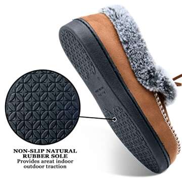 DL Women’s Warm Fuzzy Moccasin Slippers - Cozy Comfort