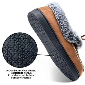 DL Women’s Warm Fuzzy Moccasin Slippers - Cozy Comfort