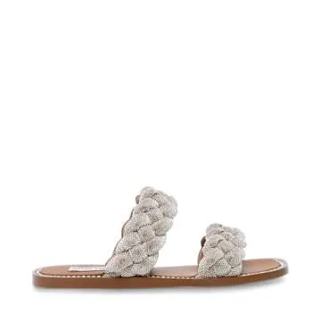 Steve Madden Women's Newbie Flat Sandal - Stylish Rhinestone Design