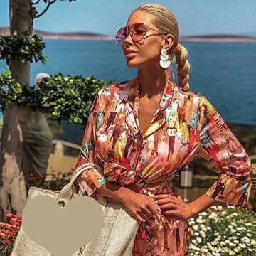 Stylish Beaded Raffia Palm Statement Earrings for Women