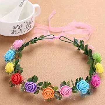 Layered Tulle Ballet Rainbow Tutu Skirt with Crown