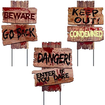Durable Halloween Yard Signs for Haunted Decor 3 Pack