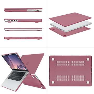 MOSISO Compatible with MacBook Pro 16 inch Case 2025 2024 2023 2022 2021 M4 M3 M2 M1 A3403 A3186 A2991 A2780 A2485 Pro Max, Plastic Hard Shell&Keyboard Cover&Screen Film&Storage Bag, Tea Petal Pink