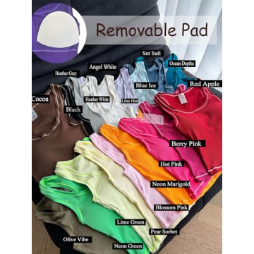 Danysu Cotton Rib Tank Top with Built-In Bra for Comfort