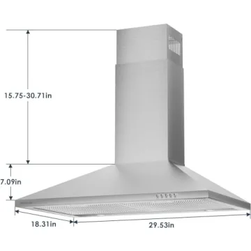 SOONYE 30" Range Hood - 450 CFM - LED Lights & More