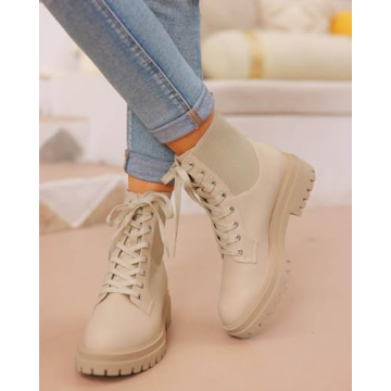 VETASTE Women's Stylish Chunky Block Heel Ankle Boots