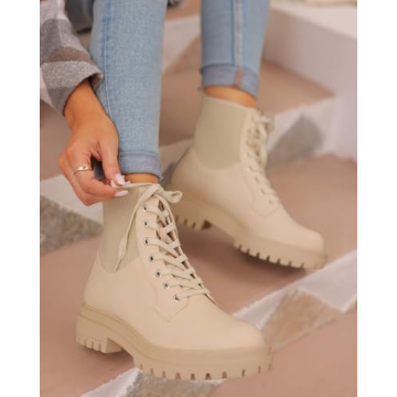 VETASTE Women's Stylish Chunky Block Heel Ankle Boots