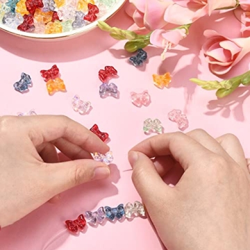 DanLingJewelry 100Pcs Bow Glass Beads for Jewelry Making